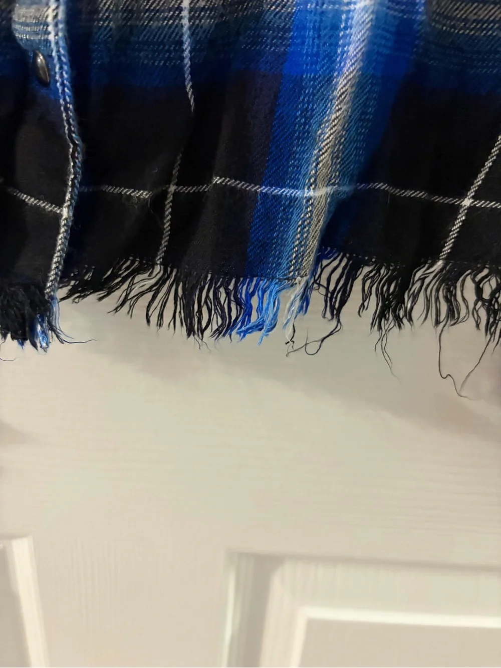 Justice Blue Black Plaid Button-Down Shirt